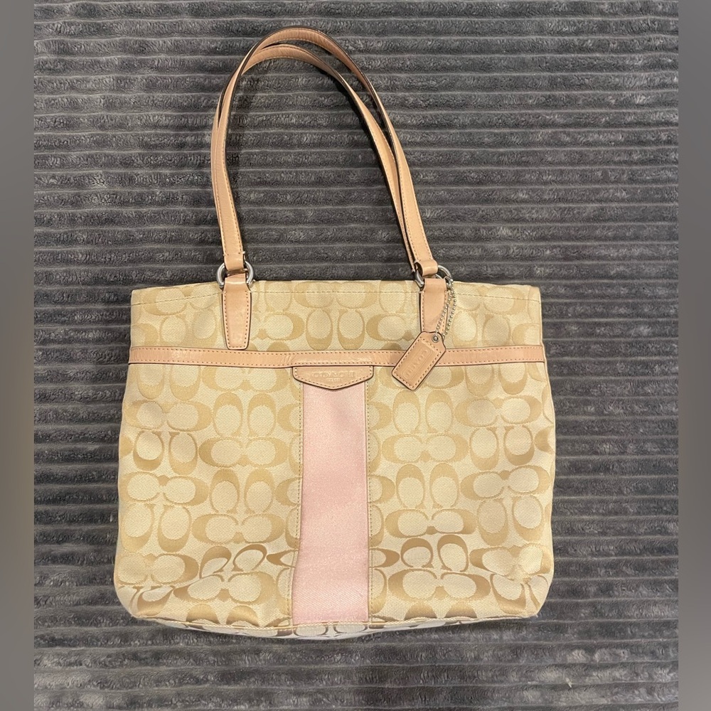 Coach Signature Stripe Tote
